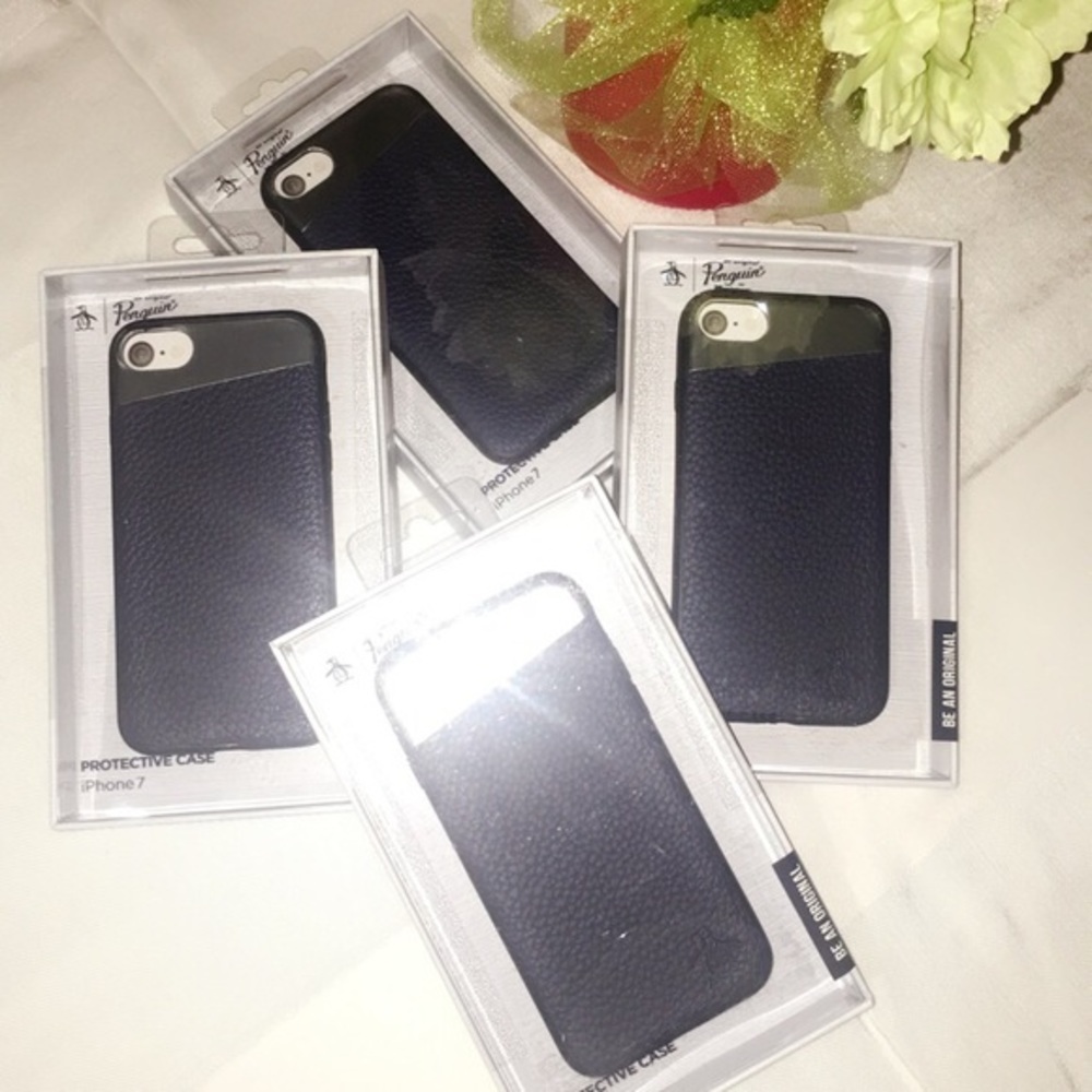 (1) iPhone 7 navy blue/grey Penguin Cases - Picture 2 of 6